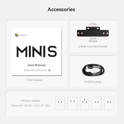 Beelink N100 Mini PC (up to 3.4GHz), 12th Alder Lake Mini Desktop Computer with 12GB LPDDR5 RAM and 512GB M.2 SATA SSD 4K with Dual HDMI Output, 2.5Gbps RJ45 Port, Wi-Fi 6