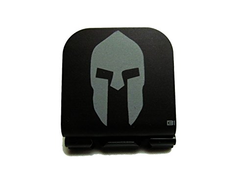 Spartan Helmet Laser Etched Hat Clip Black