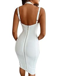 Maketina - Vestido sexy con tirantes para mujer, sin mangas, vestido de fiesta