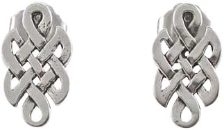 Small Celtic Love Knot Stud Earrings in Sterling Silver, #9897
