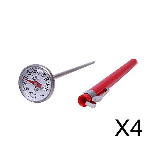 KT THERMO Instant Read 1-Inch Dial Thermometer(4-PACK),Best For The Coffee Drinks,Chocolate Milk Foam - Thumbnail 6