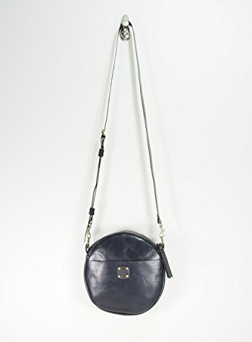 Leather Cowhide Crossbody Round Canteen Purse