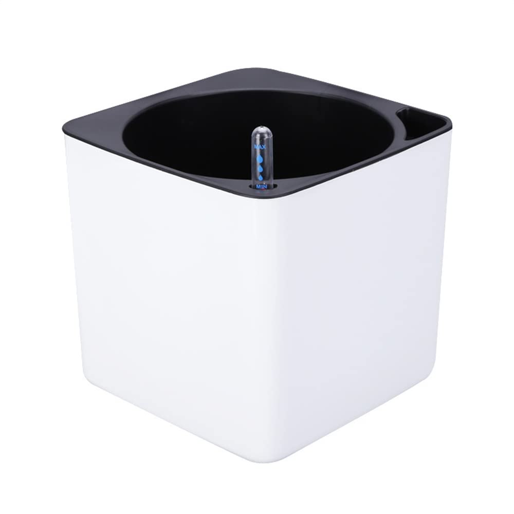 CENPEK Self Watering Planter Small Flower Plant Pot Indoor Table Planter without Drainage Hole Poly Resin 14x14x14 cm