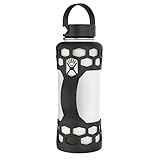 REUZBL Bottle Bumper Silicone Sleeve Protector with Handle for Hydro Flask 21oz 24oz 32oz 40oz (Black, 40oz)