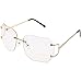 CY SUN OVERSIZE RIMLESS CLASSIC VINTAGE RETRO Style EYE GLASSES Gold Frame (Gold, Pink) (Gold, Clear)