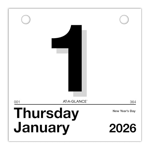 AT-A-GLANCE 2026 “Today Is” Daily Wall Calendar Refill, 6" x 6", Small (K15026)