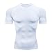 Holure Men's Workout Fitted Athletic Shirt Compression Short Sleeve Shirts White L