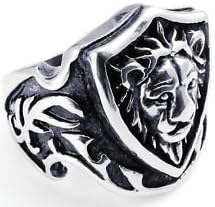 Skullcando Handsome Boy'z solid stainless steel Flower Lion king Head biker ring US Size 8