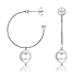 LEKANI Hoop Earrings 925 Sterling Silver Drop Dangle Circle Endless Lightweight Design Jewelry Gifts Embellished Crystals from Swarovski for Women (Pearl)