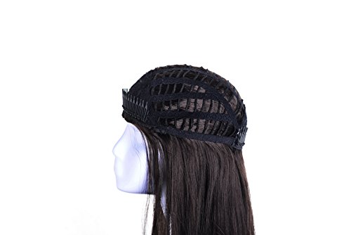 OneDor 22" Slight Curly 3/4 Ladies Half Wig Kanekalon Hair Synthetic Wigs with Comb on a mesh head cap (R4)