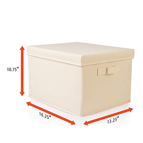 SEMAXE Collapsible File Storage Organizer, Decorative Linen Filing & Storage Office Box,Letter/Legal,Charcoal,1 Pack - Thumbnail 2