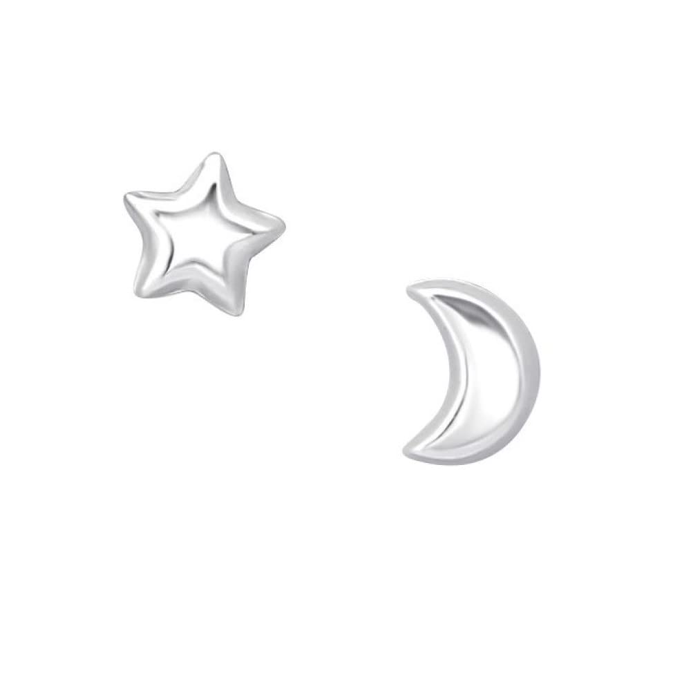 925 Sterling Silver Moon Stud Earrings for Women & Girls – Celestial Jewellery Gift Boxed