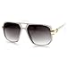 zeroUV - Classic Square Frame Plastic Flat Top Aviator Sunglasses (White)