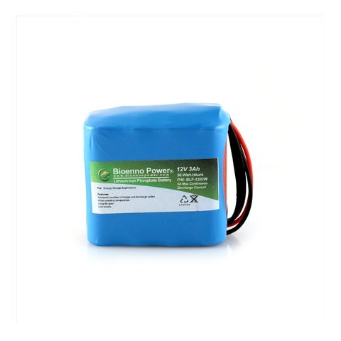 Bioenno Power 12V, 3Ah LFP Battery (PVC, BLF-1203W)