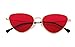 BEISON Womens Cat Eye Mod Metal Glasses Fashion Sunglasses (Gold/Red lens, 55)