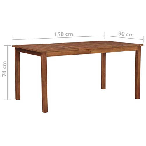vidaXL Akazienholz Massiv Gartentisch Garten Esstisch Holztisch Terrassentisch – Bild 5