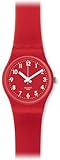 Swatch LR124 bitter cranberry red dial red silicone strap women watch NEW
