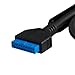 JacobsParts 2-Port USB 3.0 Rear Panel Bracket 20-Pin Motherboard Header Cable for PC Card Slot