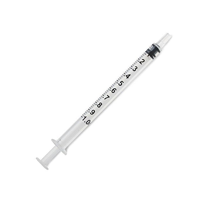 Syringe 1cc Luer Slip Tip Sterile, 100 Count (Pack of 1)