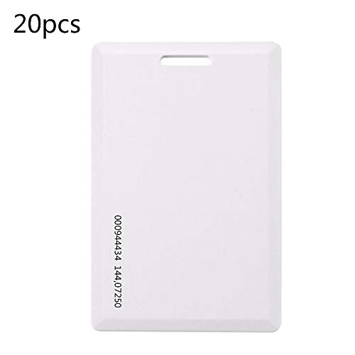 YIQing 20pcs RFID 125KHz Proximity ID Thick Card Compatible with EM4100 TK4100 (1.8mm) with UID Series Number for Access Control System,Key Card,Membership Card