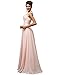 GRACE KARIN Chiffon V Back Evening Dresses Prom Gown with Beads Appliques