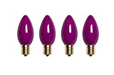 Pack of 4 Opaque Ceramic Pink C7 Christmas Replacement Bulbs