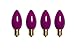 Pack of 4 Opaque Ceramic Pink C7 Christmas Replacement Bulbs
