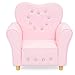 Best Choice Products Kids Heart-Shape Accent Chair Seat w/Armrest and Rhinestones - Pink
