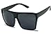 BLACK Oversized Large XL Big Sunglasses Kim Square Flat Aviator Mens Womens Matte Black