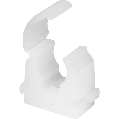ROHANS Single 15mm HINGED Pipe Clips TS15 for PIPEWORK Black, White, Red, Yellow, Blue, Pack of 5, 10, 15, 20, 50, 100 (100, White)