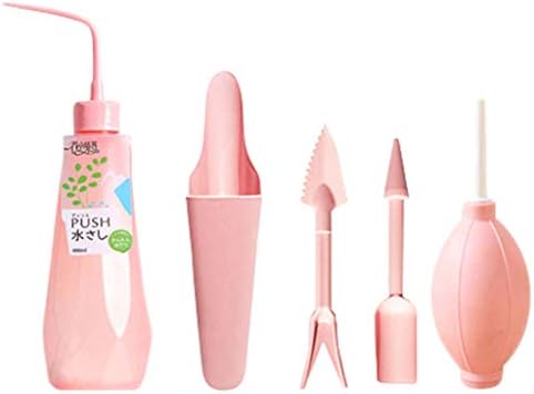 Onpiece Succulent Tools Mini Gardening Hand Tools Set, Watering Bottle Blower Brush Shovel Tools Potted Plants Maintenance Household Gardening Tool Set (5 Pcs, Pink)