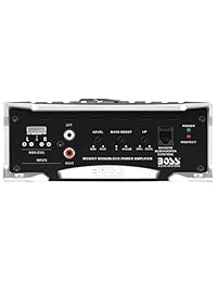 BOSS Audio AR2500 m Armor 2500 W Monobloque, clase A B 2   8 ohmios estable Monobloque   Amplificador con mando a distancia para subwoofer control de nivel, 2000 watt Clase A B Monoblock, Aluminio, Gris