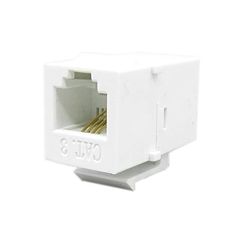 BUPLDET RJ11/RJ12 Keystone Phone Jack - CAT3 Female to Female Telephone Jack Coupler - White(2-Pack)