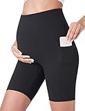 POSHDIVAH Women's Maternity Yoga Shorts Over The