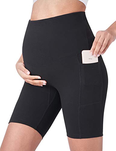 POSHDIVAH Women's Maternity Yoga Shorts Over The