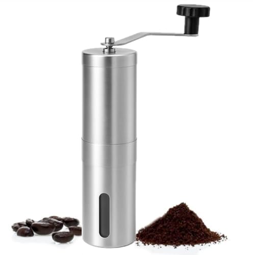 Moedor de Café Manual em Aço Inoxidável Portátil com Manivela Ajustável Com Ajuste de Moagem Premium