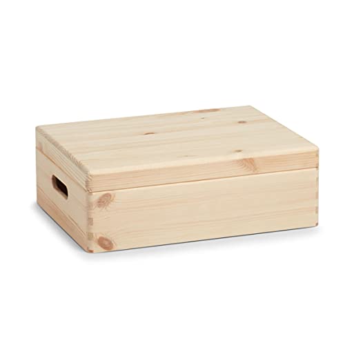 Zeller 13517 all-purpose box with lid, softwood, approx. 40 x 30 x 14 cm