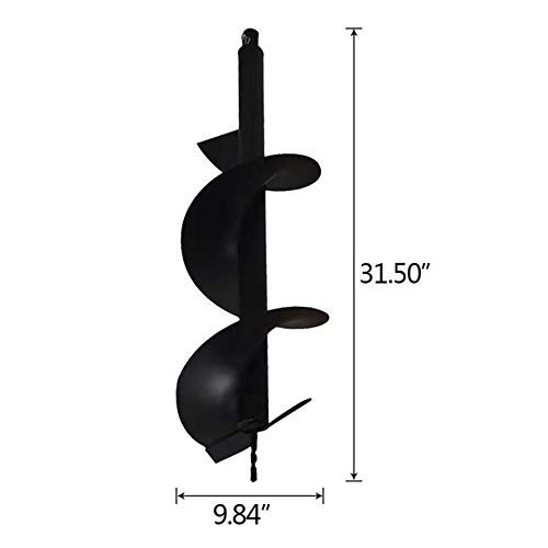findmall Earth Auger Drill Bits 4" 6" 8" 10" 12" for Gas Powered Post Fence Hole Digger (10inch)