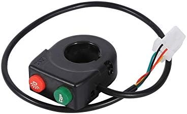 Dibiao Motorcycle Switches 12V Horn HeadLight Switch Fog Light On-Off Handlebar Mount Push Button Black For Motorbike Scooter
