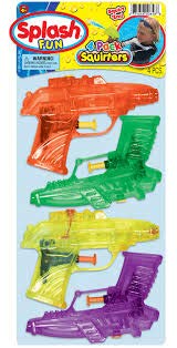 2GoodShop Water Gun (4 Pack) Toy Squirt Gun Summer Fun| Item #858-1