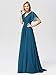 Ever-Pretty Women's Chiffon Bridesmaid Dress Prom Dresses Wedding Guest Dresses Teal US12