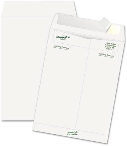 SURVIVOR R1462 Tyvek Mailer, Side Seam, 9 x 12, White, 50/Box