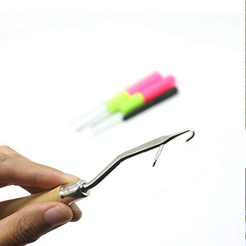 Latch Hook Crochet Needle Set BCMRUN 8Pcs Wooden Bent Latch Hook Hair