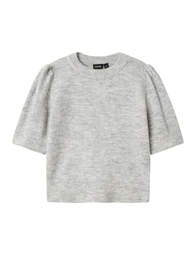 Lmtd Damen Nlflodet Ss Short Puff Knit Noos, Light Grey Melange, 170-176 EU