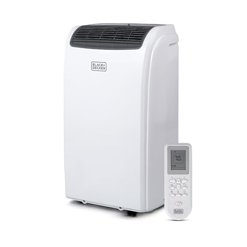 BLACK+DECKER Smart Portable Air Conditioner with Heat, 12,000 BTU (8,000 BTU SACC) Cooling, 9,000 BTU Heating for Rooms up to 550 Sq. Ft., Follow Me Remote, BPACT12HWT, White