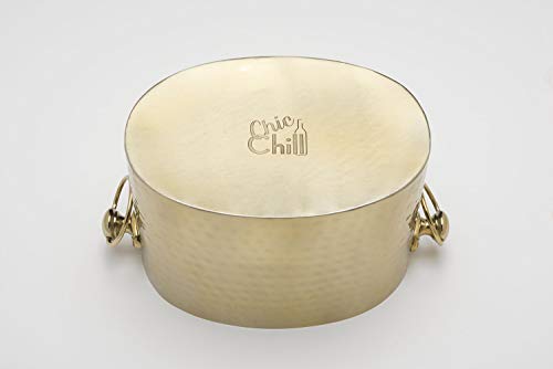 Chic Chill 2-Bottle Wine Chiller Ice Bucket | Keeps Wine & Champagne Bottles Cold Without Touching Ice | Handcrafted Artisan Design | Patented Technology | Gold