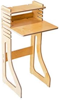 Amazon Com Premium Ergonomic Adjustable Sit Stand Desk Study Desk Industrial Style Collapsible Laptop Table For Home Office Notebook Desk Medium 22 75 Wide Standing Desk Kitchen Dining