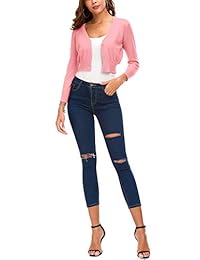 Chaqueta de mujer de moda Bolero con frente abierto y manga 3 4