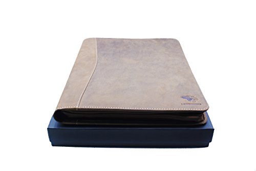 Premium Genuine Leather RFID Blocking Business Portfolio/Professional Organizer with Zipper Black by Lowenherz (14.25 x 10.75 x 1.15, Brown Crazy Horse)