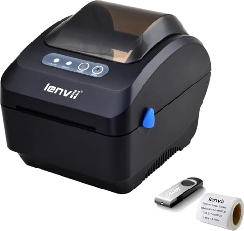LENVII 3 Inch (80mm) Thermal Label Printer | 203 DPI High-Speed Barcode Printer | 127mm/s Printing for Shipping Labels | Compatible with Windows & Mac | Retail,Logistics & E-Commerce 2"-3" Label Width